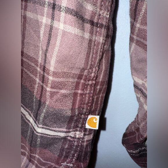 Carhartt WMN Fairview Plaid Roll Tab Convertible Slv Western Fall Shirt M 8/10 - Picture 7 of 9